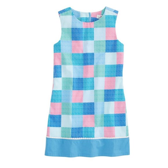 Vineyard Vines Girls Patchwork Whale Sleeveless Shift Dress Multicolor Size 5 - Picture 2 of 11
